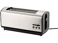 Schlitz-Toaster Edelstahl-Toaster für 2 Scheiben Rosenstein & Söhne Automatik-Toaster 650 W