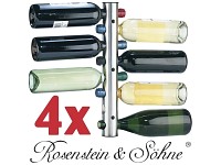 Rosenstein & Söhne Weinflaschenhalter aus Edelstahl 4er Set