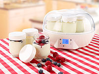 Rosenstein & Söhne Joghurt-Maker mit 7 Portionsgläsern je 150 ml, 14 Watt; Heißluft-Popcorn-Maker Heißluft-Popcorn-Maker 