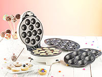 Rosenstein & Söhne 3in1-Donut-, Cupcake und Cakepop-Maker mit Antihaftbeschichtung; Waffeleisen 