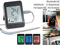 Rosenstein & Söhne Grillthermometer, Bluetooth, App für Android/iOS, 1 Temperatur-Fühler