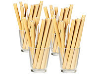 Rosenstein & Söhne 48 Bambus-Trinkhalme 130 mm, wiederverwendbar, mit Reinigungsbürste; Speiseeisbereiter, Glas-Trinkhalme Speiseeisbereiter, Glas-Trinkhalme Speiseeisbereiter, Glas-Trinkhalme Speiseeisbereiter, Glas-Trinkhalme 