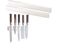 Rosenstein & Söhne 2er-Set durchgehende Magnet-Messerleisten, gebürsteter Edelstahl, 45cm; Messerschärfer für Keramik- und Stahlmesser Messerschärfer für Keramik- und Stahlmesser Messerschärfer für Keramik- und Stahlmesser 