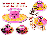 Rosenstein & Söhne Gummibärchen-Maschine und Schokokonfekt-Maker mit Gussformen-Set, 25 W