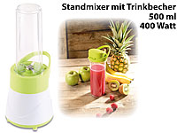 Rosenstein & Söhne 2in1-Smoothie & Standmixer mit Trinkbecher, BPA-frei, 500 ml, 400 W; Speiseeisbereiter Speiseeisbereiter Speiseeisbereiter Speiseeisbereiter 