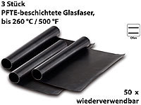 Rosenstein & Söhne Dauer-BBQ-Grillmatte & Antihaft-Bratfolie aus Glasfaser, 3 Stück