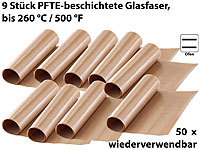 Rosenstein & Söhne Dauer-Backpapier & Antihaft-Bratfolie aus Glasfaser, beige, 9 Stück; Halogenöfen Halogenöfen Halogenöfen Halogenöfen 