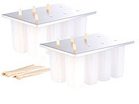 Rosenstein & Söhne Eis-am-Stiel-Bereiter mit 8 Eisformen und 24 Holzstielen, 2er-Set; Waffeleisen Waffeleisen Waffeleisen 