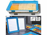 Rosenstein & Söhne 2er-Set Frischhaltedosen für Wurst und Käse-Aufschnitt, grau/türkis; Lunchbox-Sets Lunchbox-Sets Lunchbox-Sets 