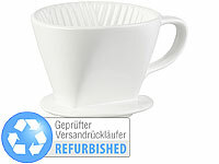 Rosenstein & Söhne Porzellan-Kaffeefilter für Filtertüten der Größe 2, Versandrückläufer; Heißluft-Popcorn-Maker, Kaffeemaschinen mit Mahlwerk Heißluft-Popcorn-Maker, Kaffeemaschinen mit Mahlwerk 