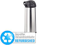 Rosenstein & Söhne Edelstahl-Pump-Vakuum-Isolierkanne, 1,9 Liter Versandrückläufer