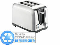 Rosenstein & Söhne Edelstahl-Toaster für 2 Scheiben, 650 W (Versandrückläufer); Wasserkocher mit Temperaturwahl, HeißluftfritteusenHalogenöfen Wasserkocher mit Temperaturwahl, HeißluftfritteusenHalogenöfen 