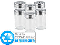 Rosenstein & Söhne 6-teiliges stilvolles Gewürzstreuer-Set aus Glas Versandrückläufer; Wasserkocher mit Temperaturwahl, Elektrische Salz- & Pfeffermühlen 