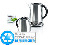 Rosenstein & Söhne 2in1-Edelstahl-Wasserkocher WSK-250.set & Teekanne (Versandrückläufer); Wasserkocher mit Temperaturwahl 