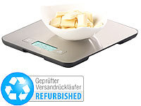 Rosenstein & Söhne Digitale Edelstahl-Küchenwaage mit Timer, bis 15 kg, Versandrückläufer; Digitale Küchenwaagen 