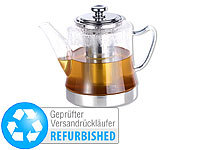 Rosenstein & Söhne 2in1-Glas-Teebereiter & Teekanne für alle Herde (Versandrückläufer); Wasserkocher mit Temperaturwahl Wasserkocher mit Temperaturwahl 