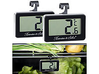 Rosenstein & Söhne 2 thermomètres électroniques pour réfrigérateur et congélateur  Noir