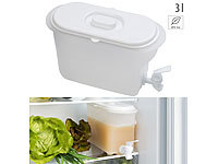 Rosenstein & Söhne Getränkebehälter für Kühlschrank mit Zapfhahn, BPA-frei, 3 Liter; Mini-Kühlschränke Mini-Kühlschränke 
