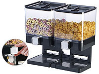 Rosenstein & Söhne Doppel-Spender für Cerealien & Snacks, 33,5 x 30,5 x 16,5 cm, schwarz; Popcornmaschinen Popcornmaschinen 