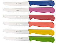 Rosenstein & Söhne 6er-Set bunte Frühstücksmesser mit Wellenschliff, 11,4 cm Klingenlänge; Messerschärfer für Keramik- und Stahlmesser Messerschärfer für Keramik- und Stahlmesser Messerschärfer für Keramik- und Stahlmesser 