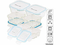 Rosenstein & Söhne 5in1-Glas-Frischhaltedosen-Set, 12-tlg., Clip-Deckel, -40 bis +400 C°; Lunchbox-Sets Lunchbox-Sets Lunchbox-Sets 