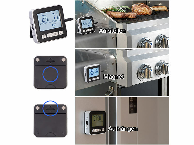 ; Funk Braten- & Grill-Thermometer, Kabellose BT-Grill- und Ofenthermometer mit Garraumtemperaturmessung Funk Braten- & Grill-Thermometer, Kabellose BT-Grill- und Ofenthermometer mit Garraumtemperaturmessung Funk Braten- & Grill-Thermometer, Kabellose BT-Grill- und Ofenthermometer mit Garraumtemperaturmessung 