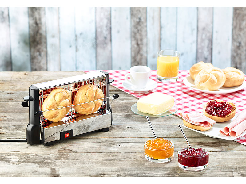 Rosenstein & Söhne Quarz Retro Baguette & Brötchen-Toaster V2 (refurbished)