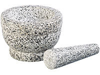 Rosenstein & Söhne Robuster Mörser mit Stößel aus natürlichem Granit, Ø 14 cm
