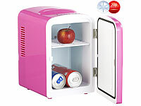 Rosenstein & Söhne Mini-Kühlschrank AC/DC, 12/230V 4l, mit Warmhalte-Funktion, pink