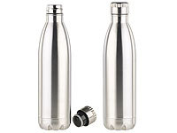 2 bouteilles isothermes 750 ml à double-paroi en acier inoxydable