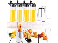 Rosenstein & Söhne 2in1-Standmixer inklusive 4 Smoothie-Mix-Trinkbecher, 300 W, 600 ml; Standmixer mit Pulse-Funktionen Standmixer mit Pulse-Funktionen Standmixer mit Pulse-Funktionen Standmixer mit Pulse-Funktionen 