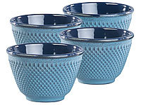 4 tasses à thé style Arare japonais  Bleu
