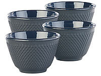 4 tasses à thé style Arare japonais  Noir