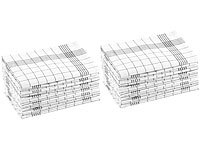 Rosenstein & Söhne Baumwoll-Geschirrtücher, 24er-Set, je 50 x 70 cm, grau-kariert