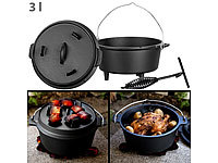 Rosenstein & Söhne Dutch Oven aus Gusseisen mit Standfüßen, 2in1-Deckel & -Pfanne, 3 l; Grillthermometer mit Bluetooth und Apps Grillthermometer mit Bluetooth und Apps Grillthermometer mit Bluetooth und Apps Grillthermometer mit Bluetooth und Apps 