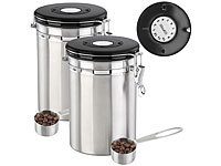 2 boîtes à café 1,9 L en acier inoxydable avec calendrier