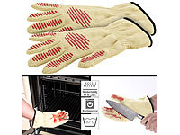 Rosenstein & Söhne 2er-Set Sicherheits-Handschuh, Hitze & Schnittschutz, Antirutsch-Pads