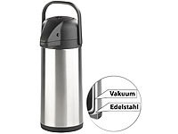 Rosenstein & Söhne Doppelwandige Vakuum-Isolierkanne mit Pumpsystem, Edelstahl, 3 Liter; Lunchbox-Sets Lunchbox-Sets Lunchbox-Sets Lunchbox-Sets 