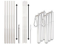 Rosenstein & Söhne 6er-Set Teleskop-Edelstahl-Trinkhalme mit Bürste, Schlüsselanhängerbox; Glas-Trinkhalme, Bambus-Trinkhalme Glas-Trinkhalme, Bambus-Trinkhalme Glas-Trinkhalme, Bambus-Trinkhalme Glas-Trinkhalme, Bambus-Trinkhalme 