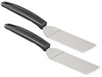 Rosenstein & Söhne 2 spatules dentées en acier inoxydable pour poêle et barbecue