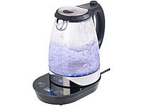 Rosenstein & Söhne Digitaler Glas-Wasserkocher, Temperaturwahl, Display, 2.200 W, 1,7 l