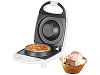 Rosenstein & Söhne Waffeleisen für 1 Eiswaffel-Schälchen, antihaft-beschichtet, 520 Watt; Joghurt-Bereiter, Waffeleisen Joghurt-Bereiter, Waffeleisen Joghurt-Bereiter, Waffeleisen Joghurt-Bereiter, Waffeleisen 