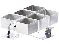 6 emporte-pièces carrés 8 x 8 cm avec poussoir & support