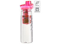 Rosenstein & Söhne Tritan-Trinkflasche mit Fruchtbehälter, BPA-frei, 800 ml, pink