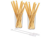 24 grandes pailles en bambou 22 cm réutilisables avec brosses de ne...