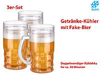Rosenstein & Söhne Doppelwandiger Getränke-Kühler als Scherz-Bierkrug, 0,3 l, 3er-Set; Thermobecher Thermobecher Thermobecher 