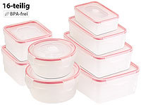 Rosenstein & Söhne 8 Frischhaltedosen-Set mit Clip-Deckel, BPA-frei