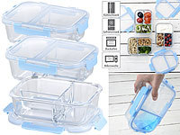 Rosenstein & Söhne 3 boîtes de conservation en verre 1 L avec 3 compartiments et couve...; Lunchbox-Sets Lunchbox-Sets Lunchbox-Sets Lunchbox-Sets Lunchbox-Sets 