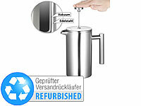 Rosenstein & Söhne Thermo-Kaffeebereiter, French-Press, Edelstahl, Versandrückläufer