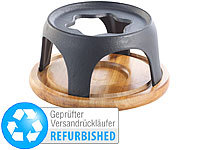 Rosenstein & Söhne Untersetzer und Rechaud für Gusseisen-Fondue Ø16 cm, Versandrückläufer; Glaskeramik-Doppel-Kochfelder mit Infrarot-Wärme, Induktions-Adapterplatten Glaskeramik-Doppel-Kochfelder mit Infrarot-Wärme, Induktions-Adapterplatten 